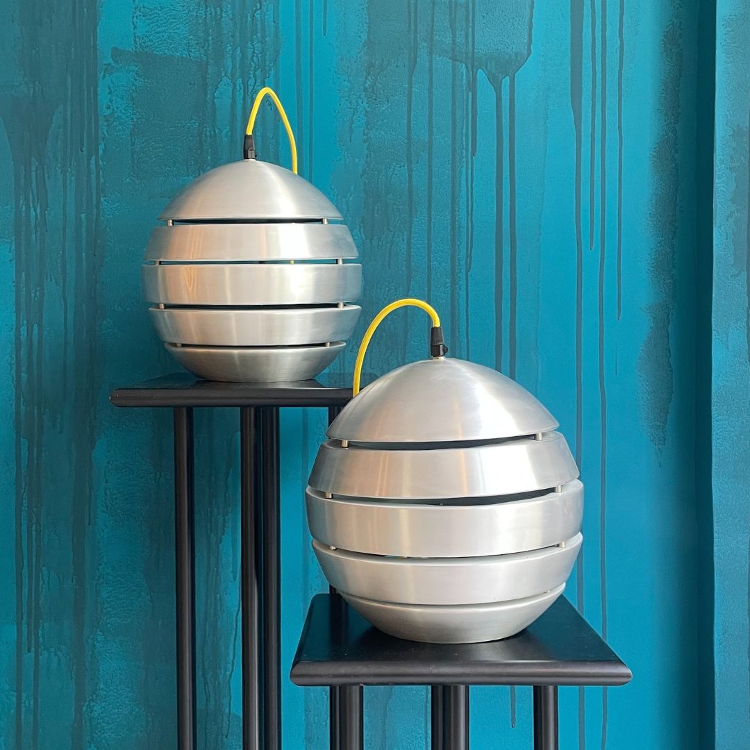 Lámparas Vintage mid-century Bolas de Aluminio.