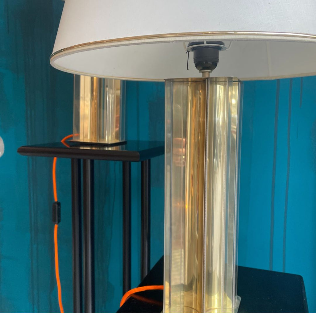 Lámparas Vintage de metacrilato - estilo Hollywood Regency años 80.