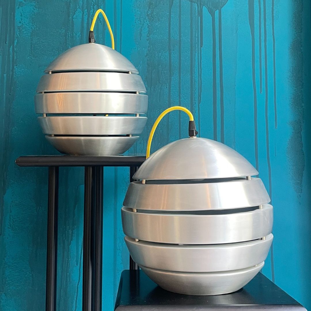 Lámparas Vintage mid-century Bolas de Aluminio.