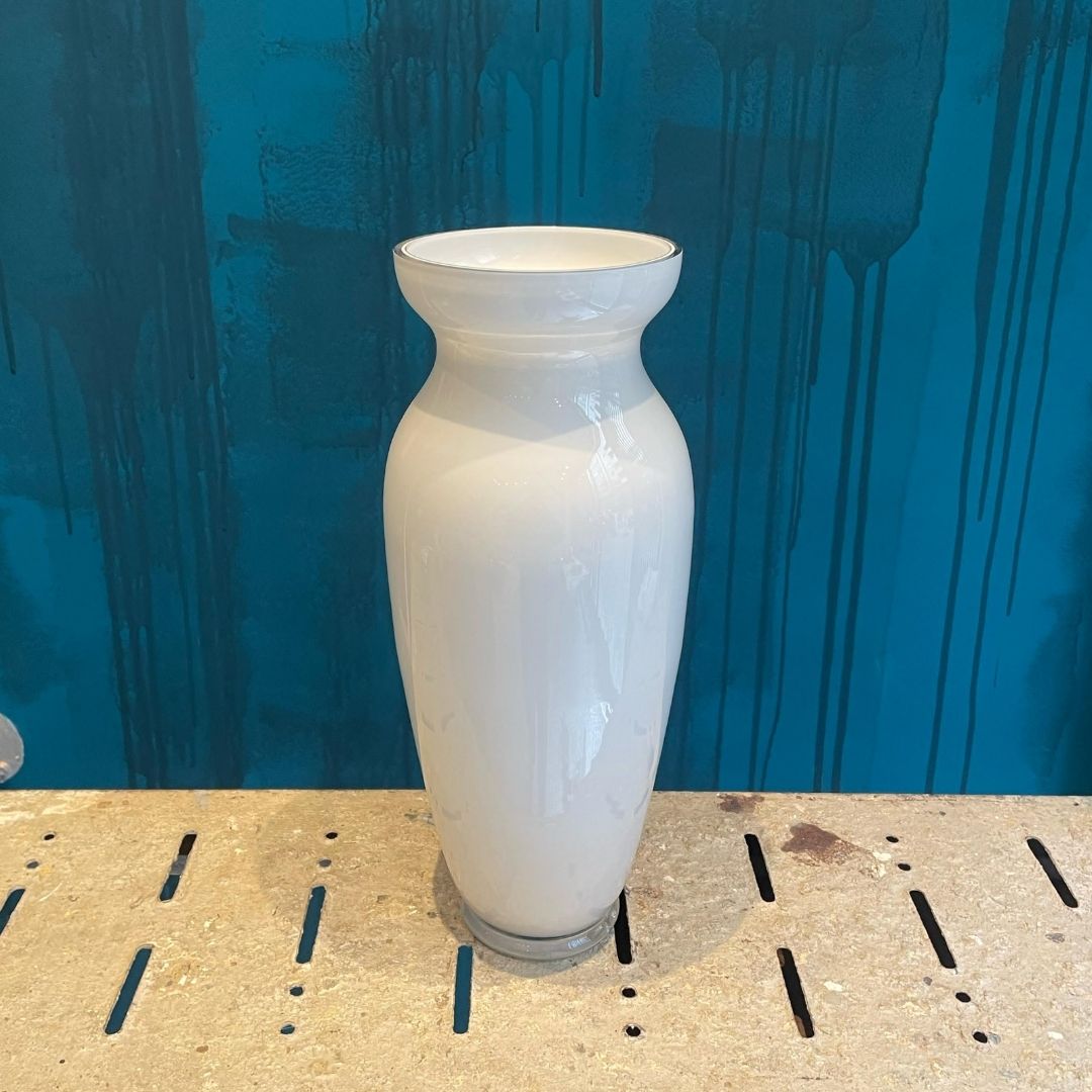 Jarrón Opalina Blanco