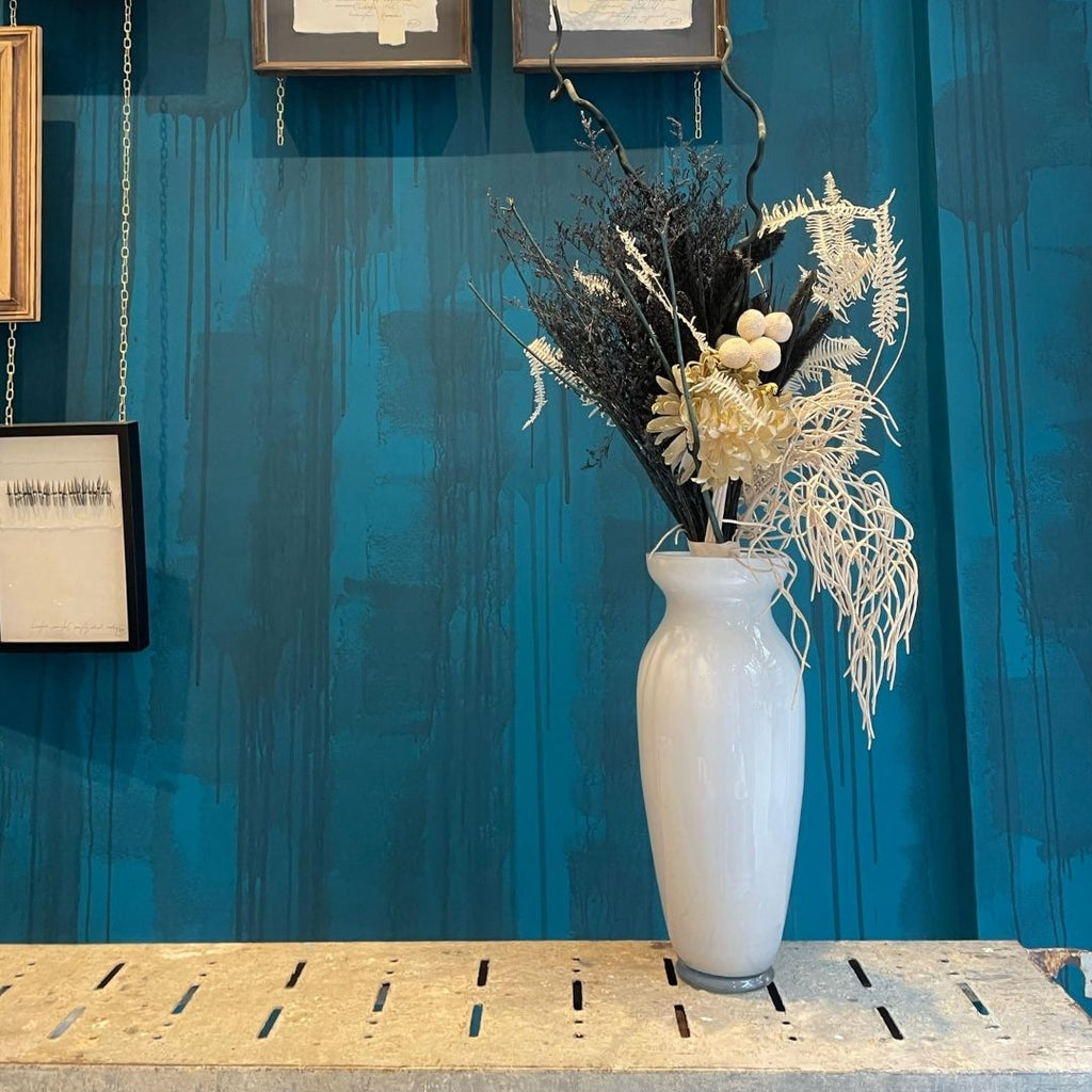 Jarrón Opalina Blanco