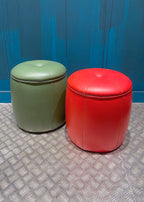 Puf Vintage Piel Verde