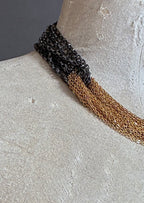 Collar Nudo Corto Steel/Dorada