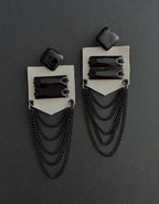 Pendientes piel Gris perla.