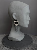 Pendientes piel Gris perla.