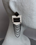 Pendientes piel Gris perla.