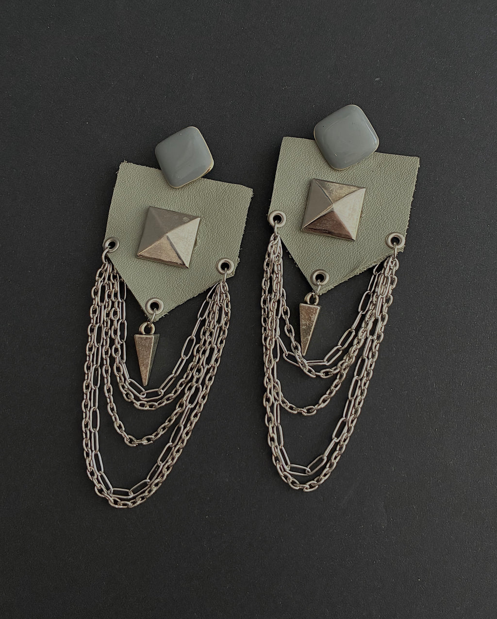 Pendientes piel Verde Agua.