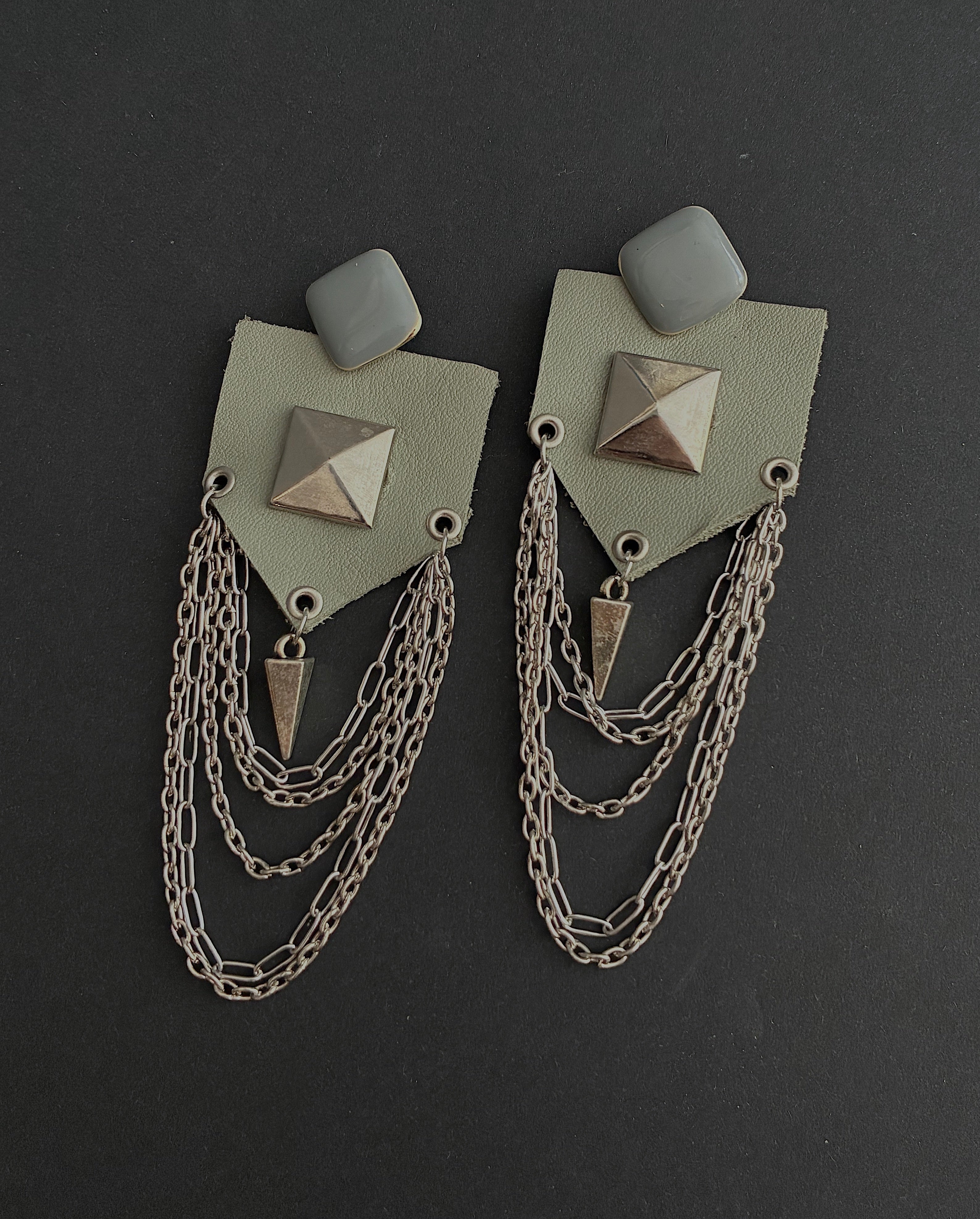 Pendientes piel Verde Agua.