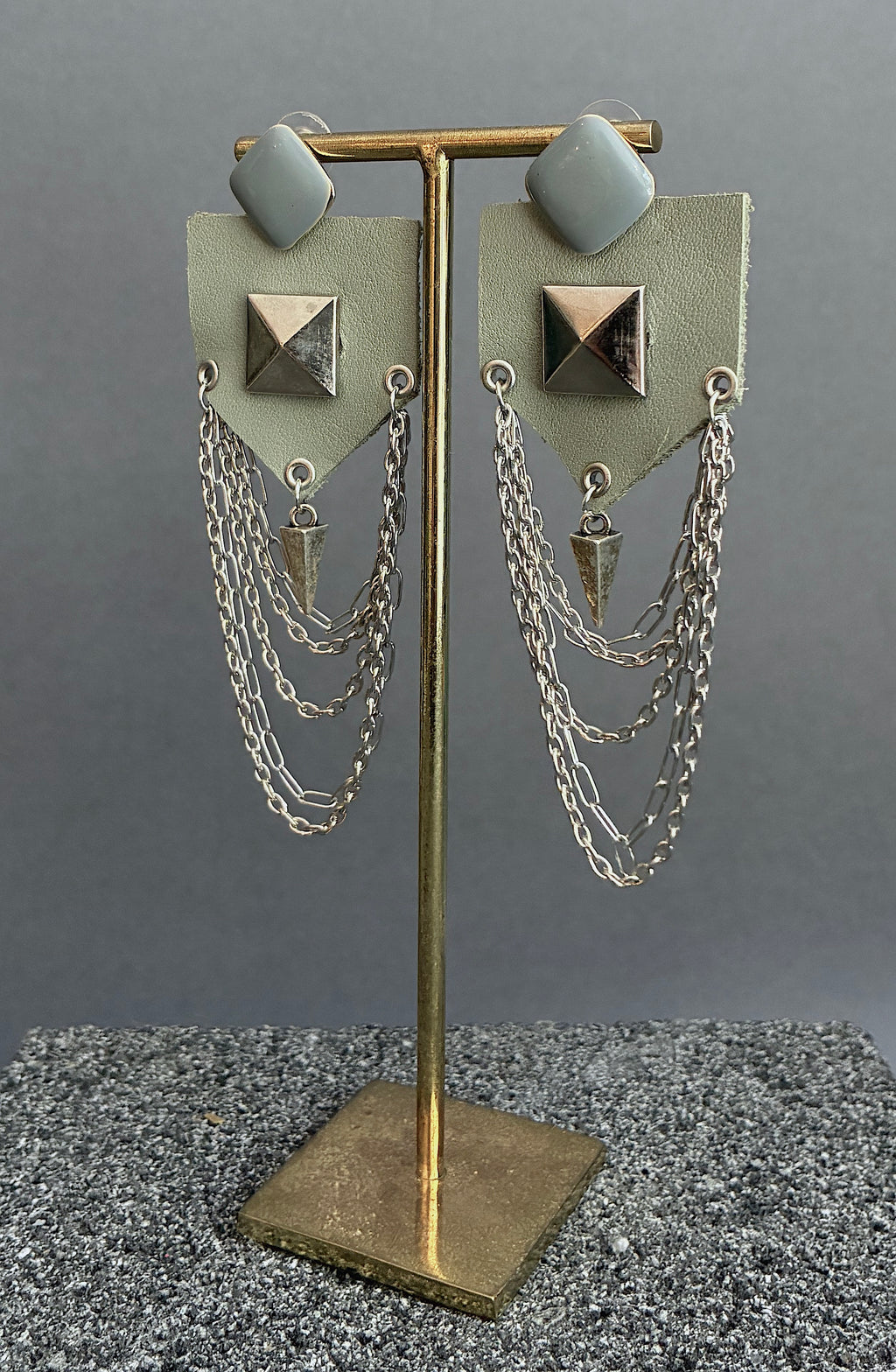 Pendientes piel Verde Agua.