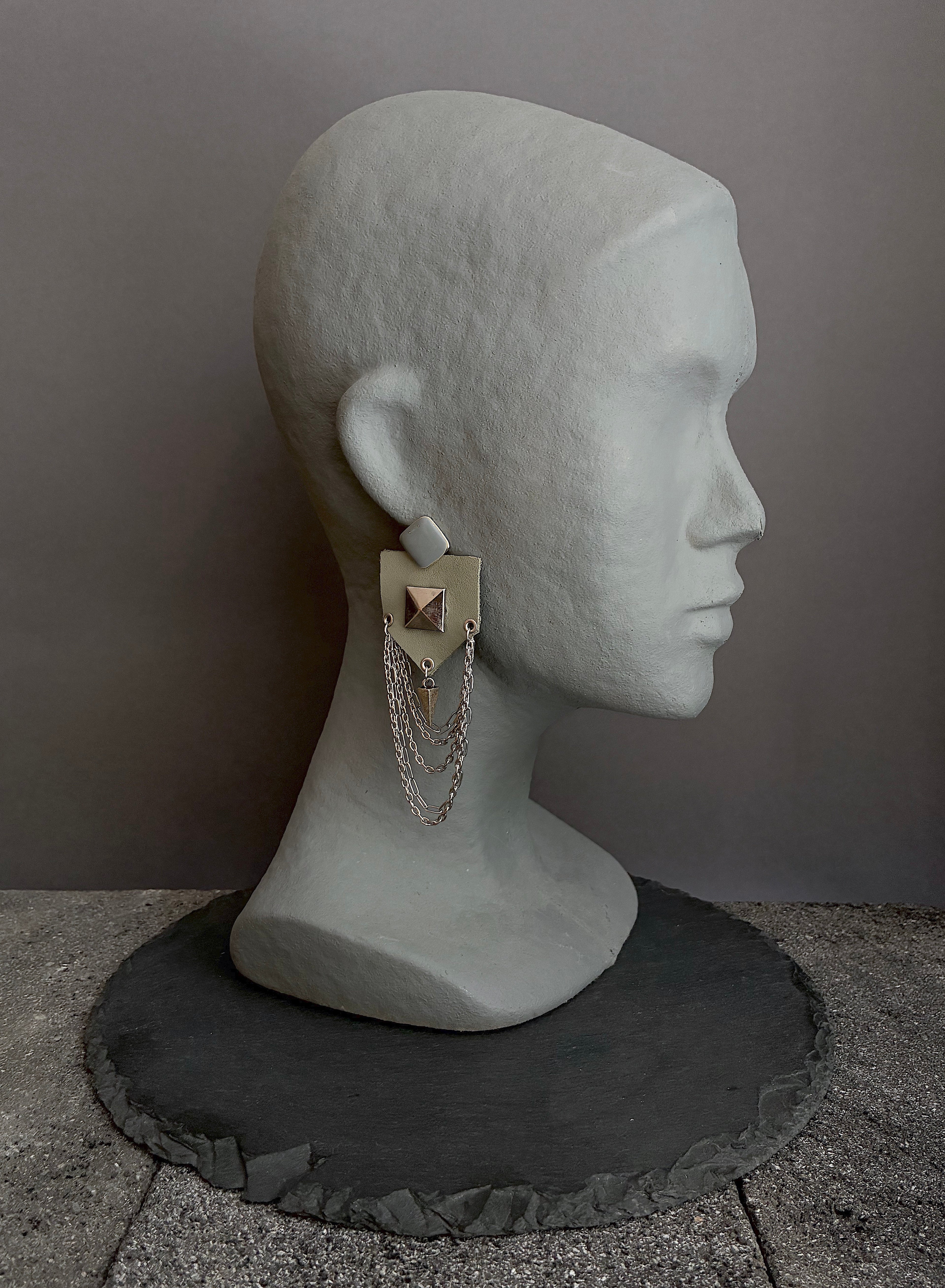 Pendientes piel Verde Agua.