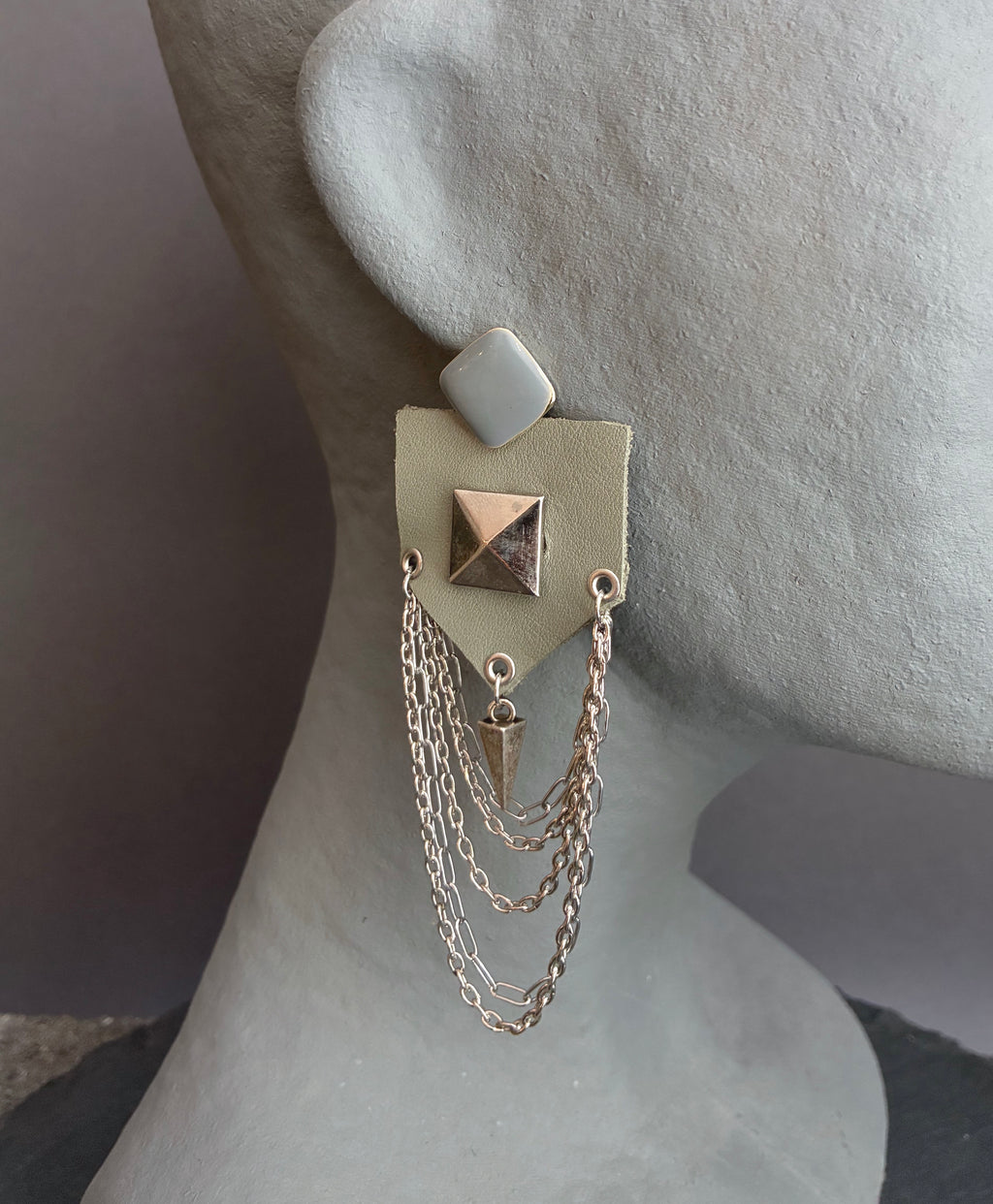 Pendientes piel Verde Agua.