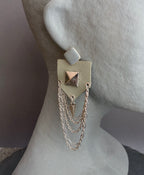 Pendientes piel Verde Agua.