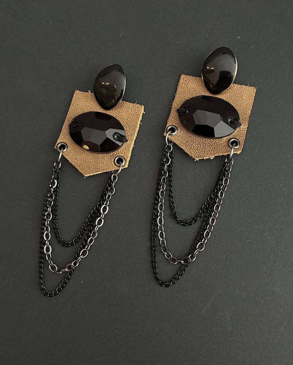 Pendientes piel Camel