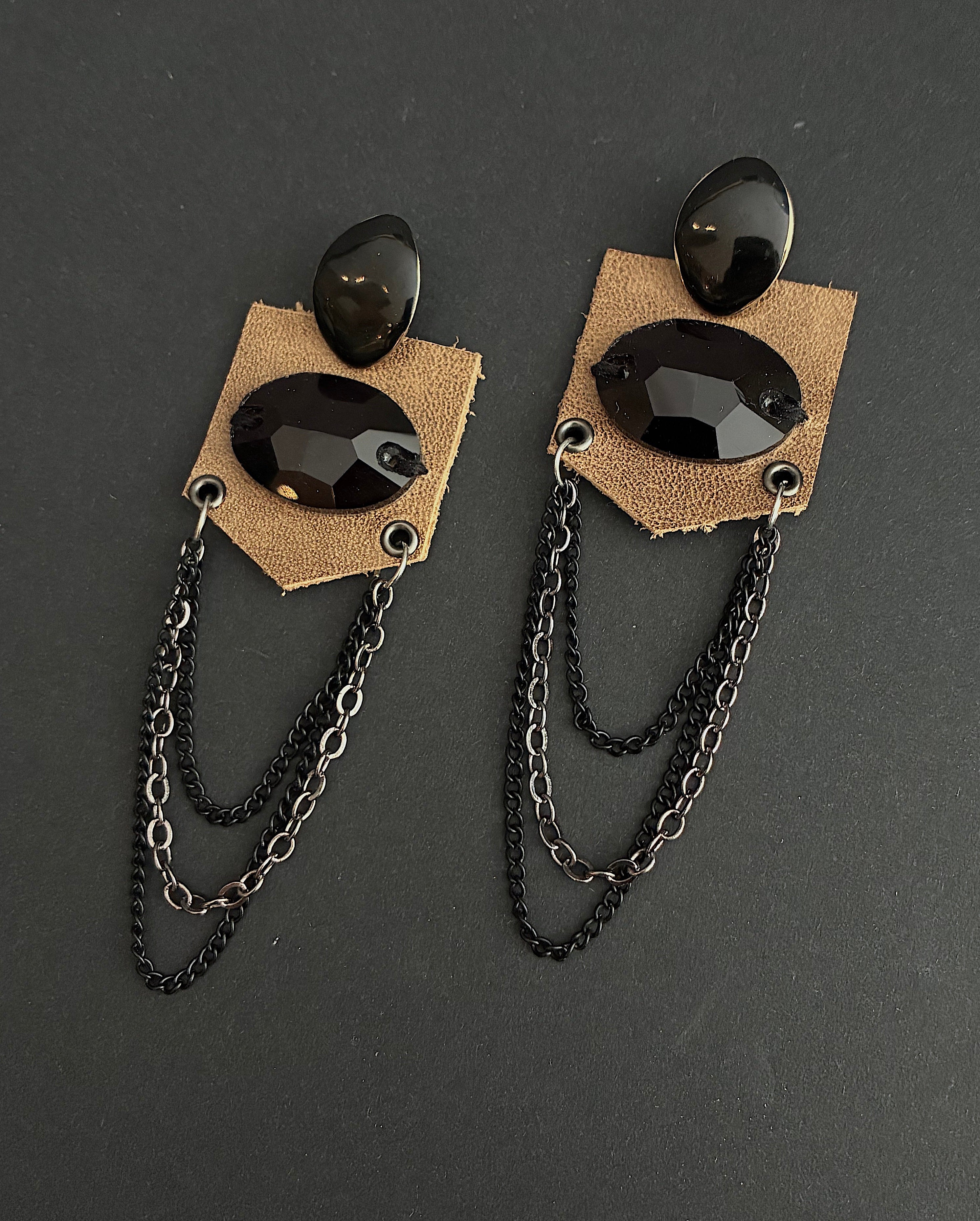 Pendientes piel Camel