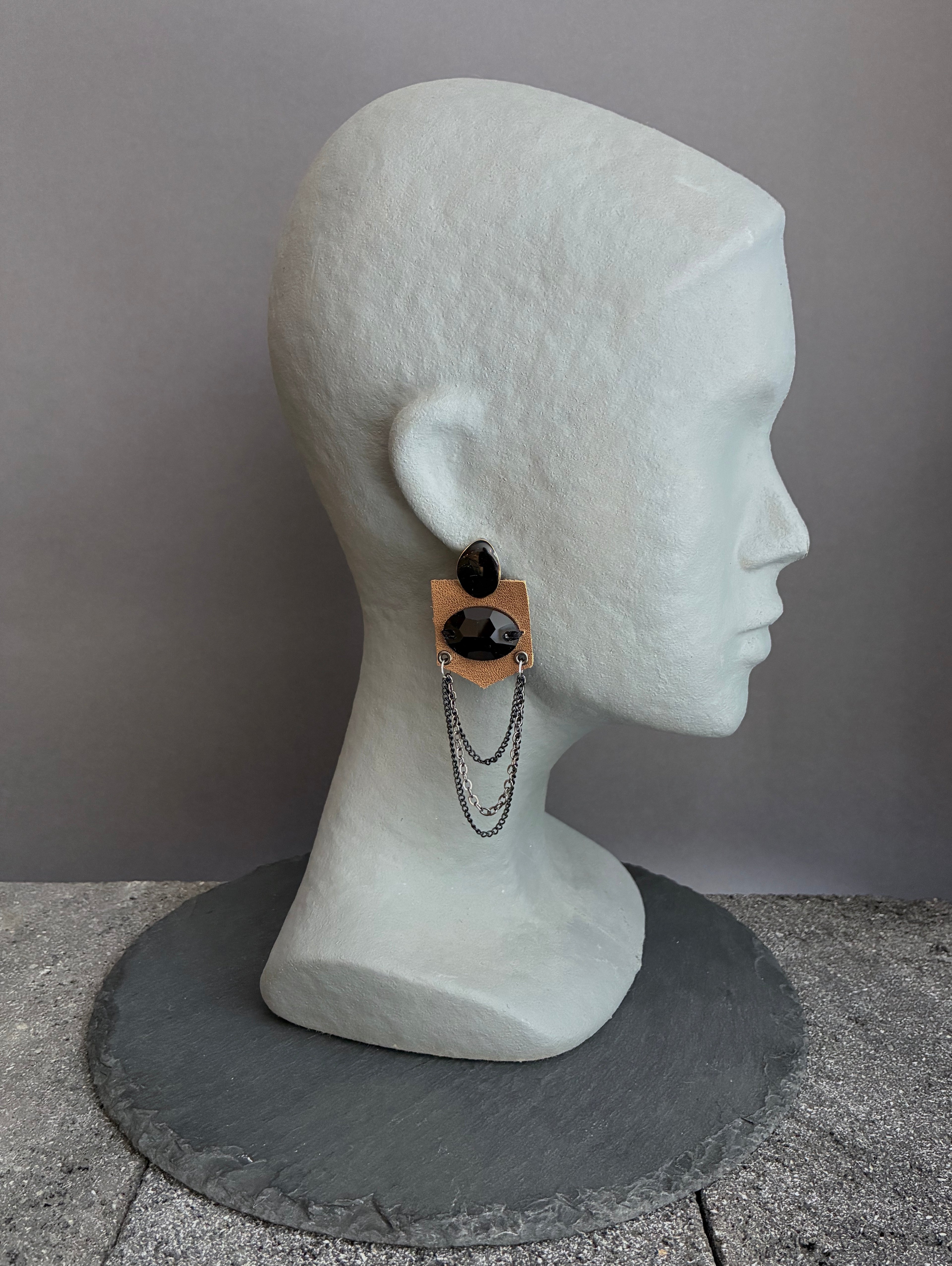 Pendientes piel Camel