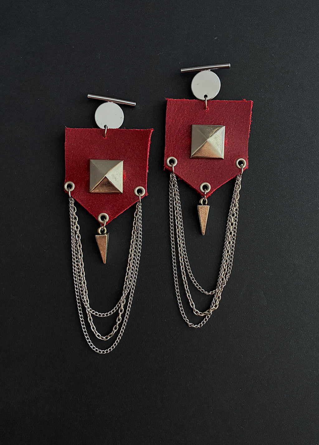 Pendientes piel Rojos