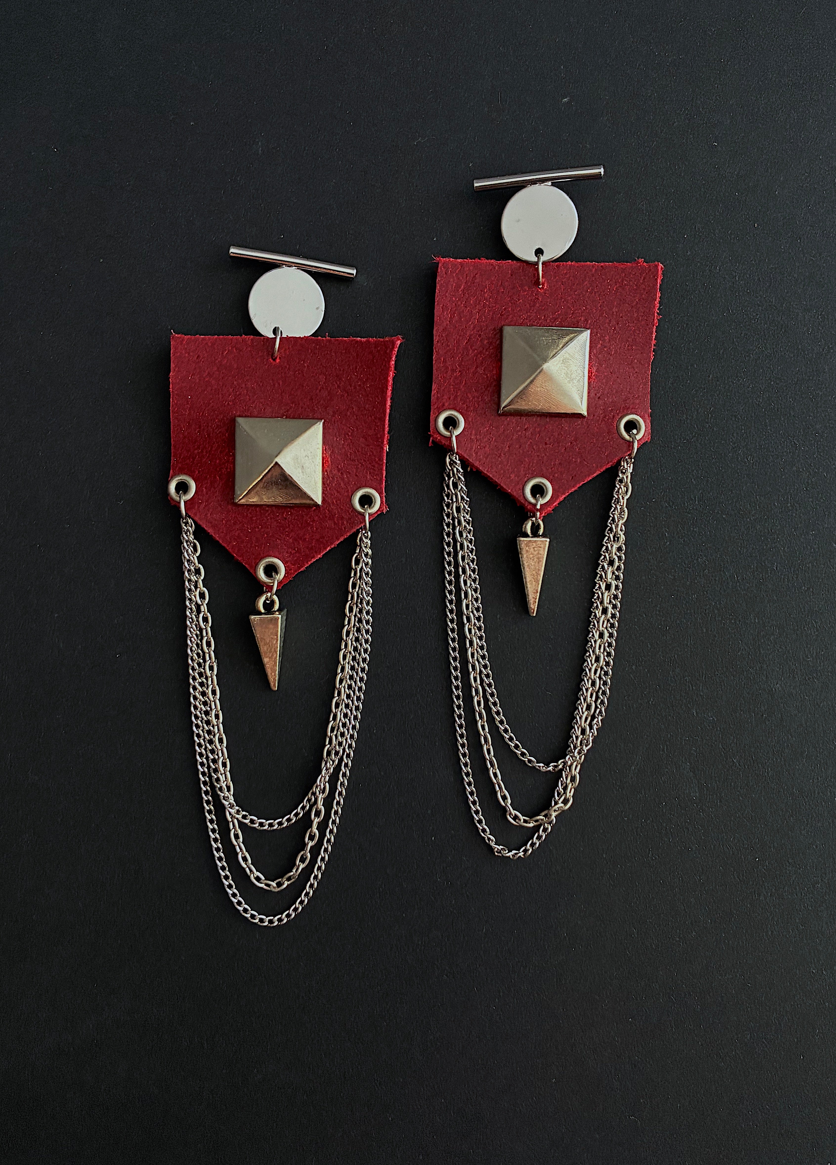 Pendientes piel Rojos