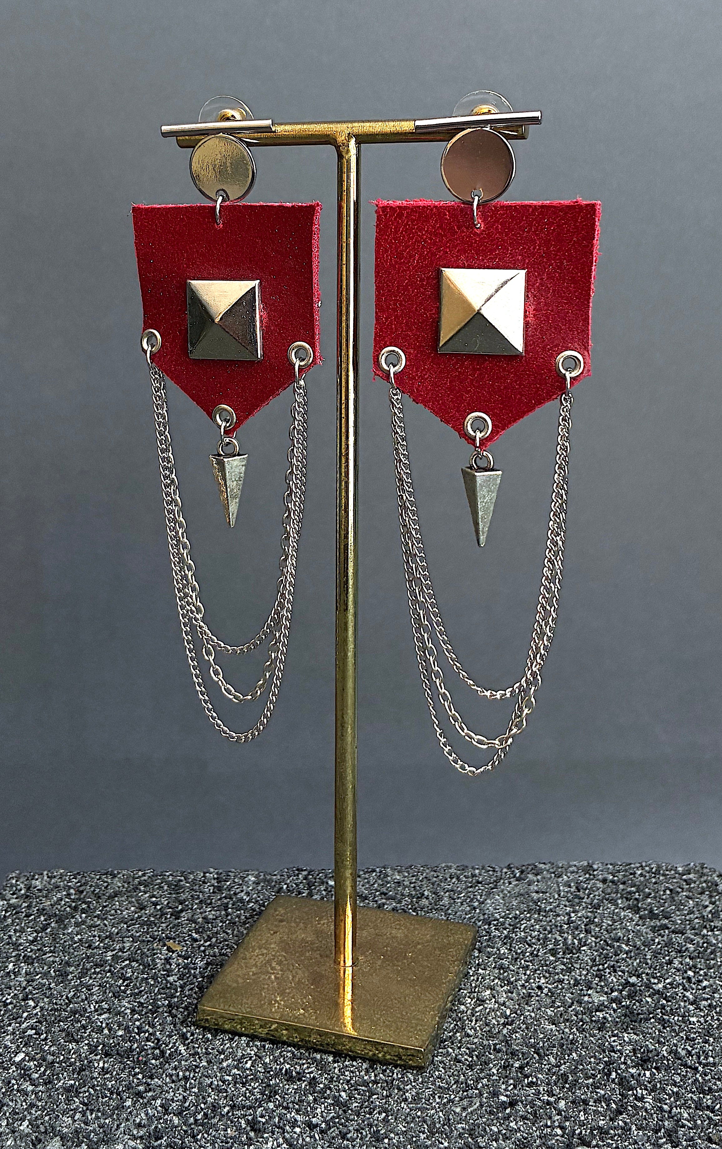 Pendientes piel Rojos