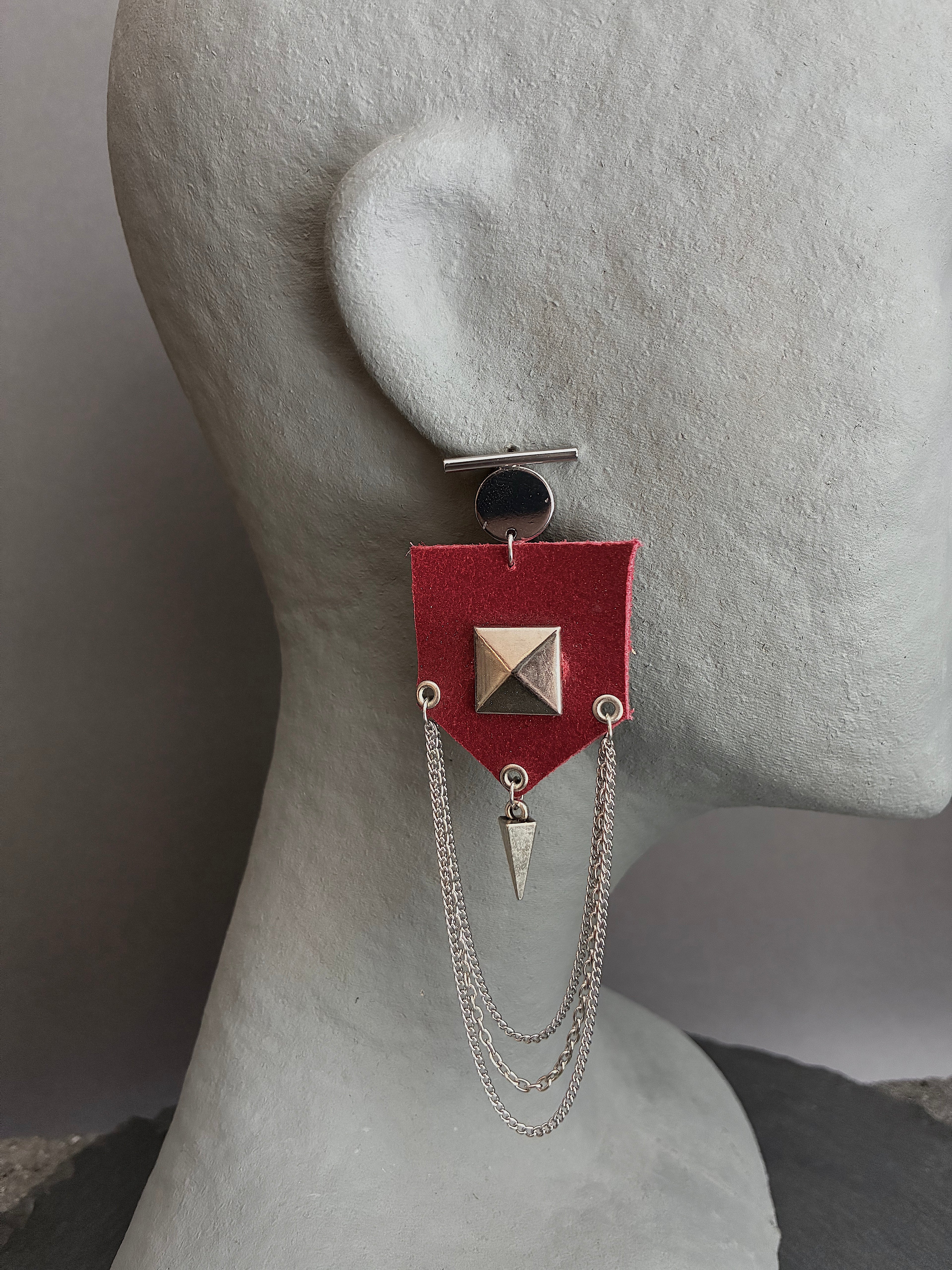 Pendientes piel Rojos