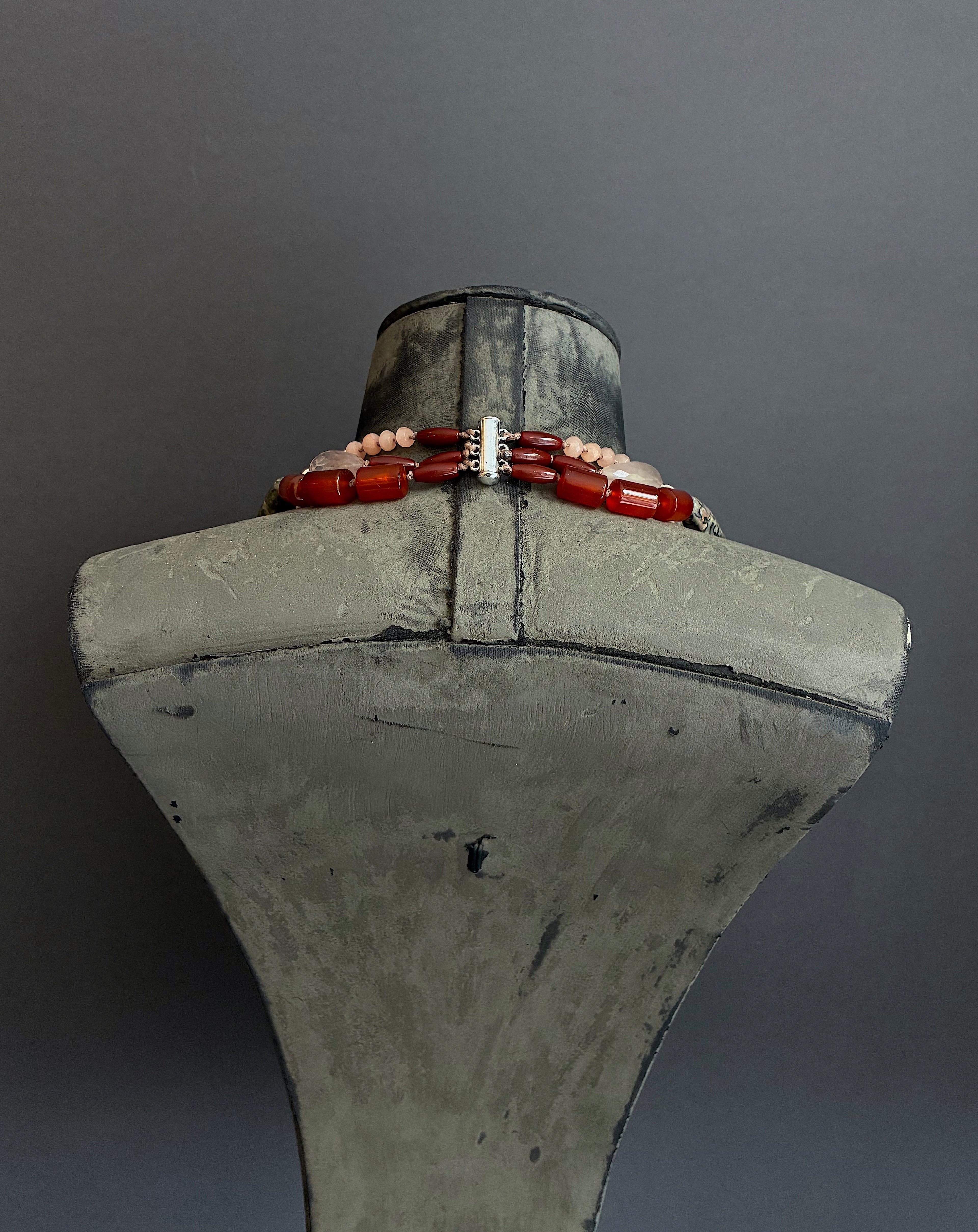 Collar "Aura Terracota y Rosa"