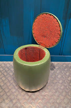 Puf Vintage Piel Verde