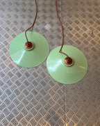 Lámparas Vintage de techo. Industriales en Verde Menta- Años 50-60