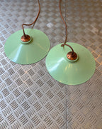 Lámparas Vintage de techo. Industriales en Verde Menta- Años 50-60