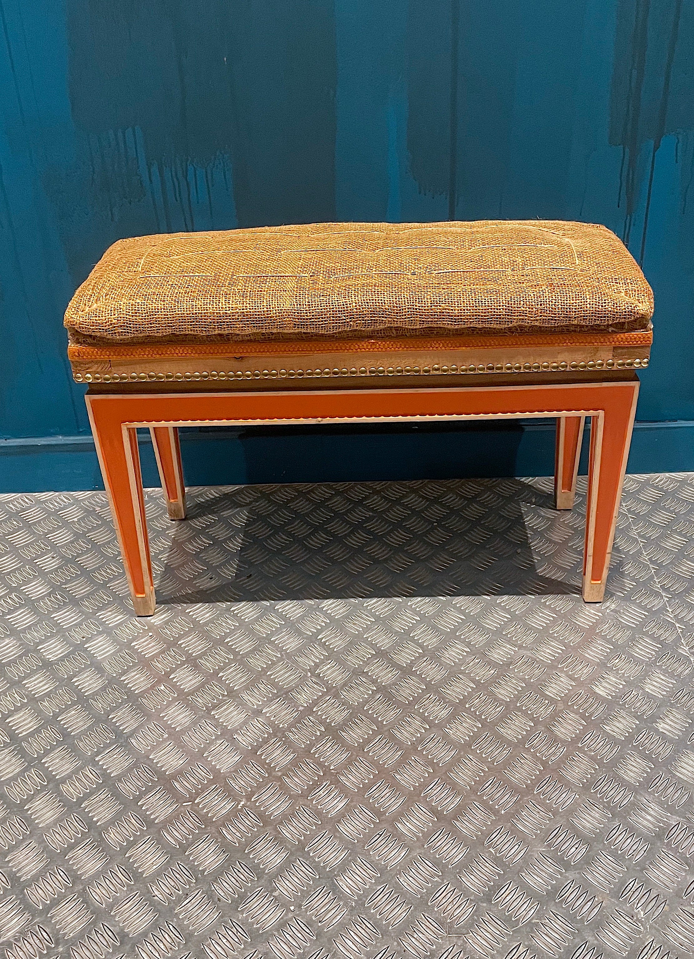 Banco vintage de madera lacada estilo Art Deco.