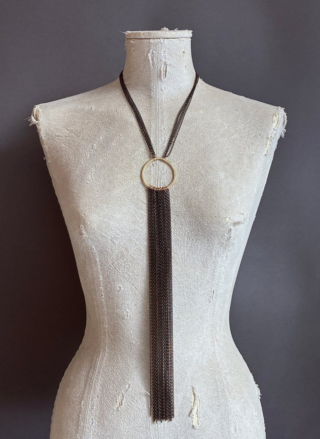 Collar Y Cascada Large/Negro-Dorado