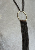 Collar Y Cascada Large/Negro-Dorado