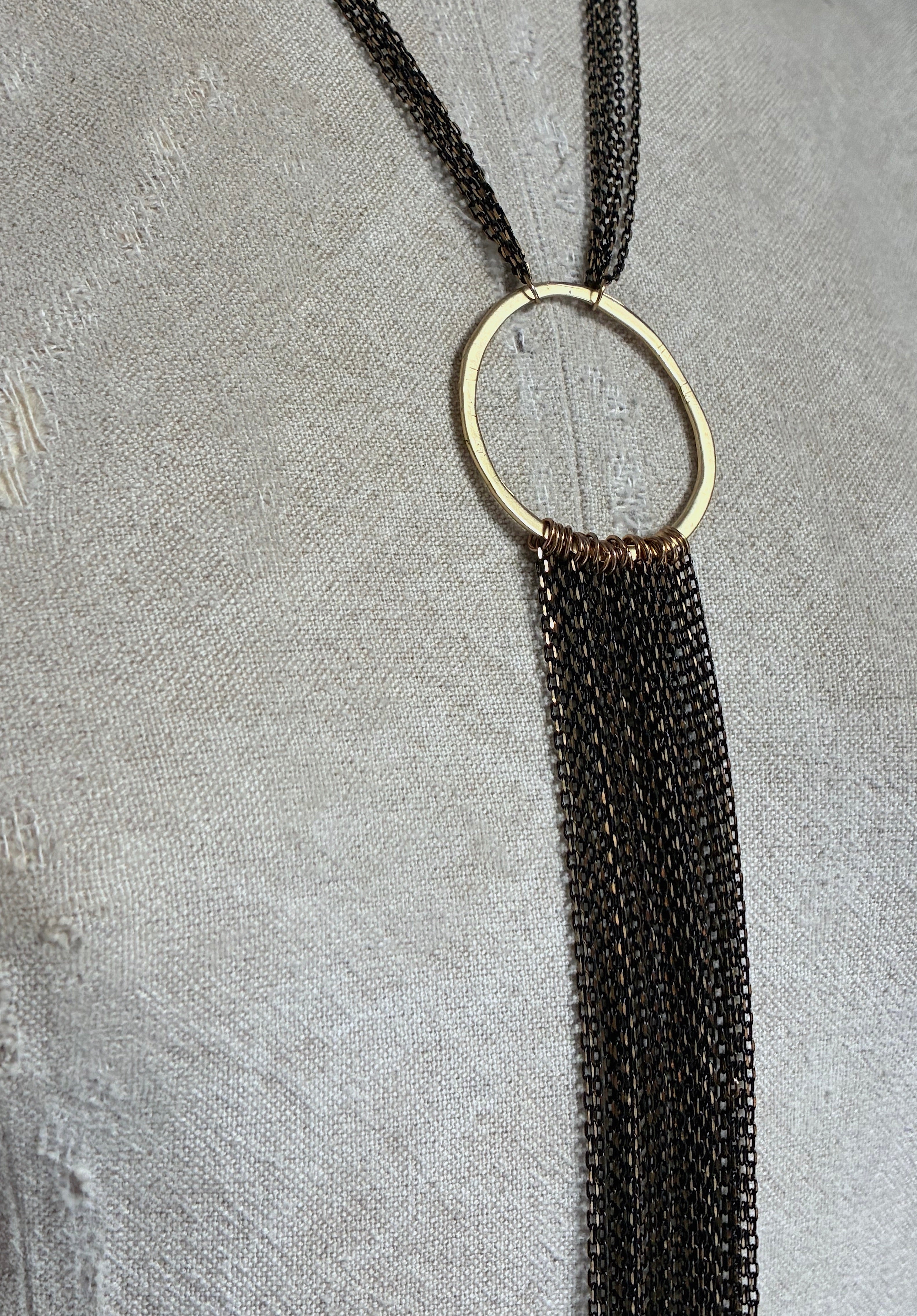 Collar Y Cascada Large/Negro-Dorado