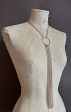 Collar Y Cascada Large/Plateado reflejos Dorados