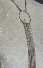 Collar Y Cascada Large/Plateado reflejos Dorados