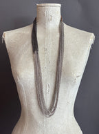 Collar Nudo Largo Rutenio/Plateado