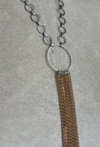 Collar Y Cascada Medium Plateado/Dorado