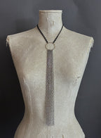 Collar Y Cascada Medium Negro/Plateado