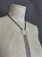 Collar Y Cascada Medium Negro/Plateado