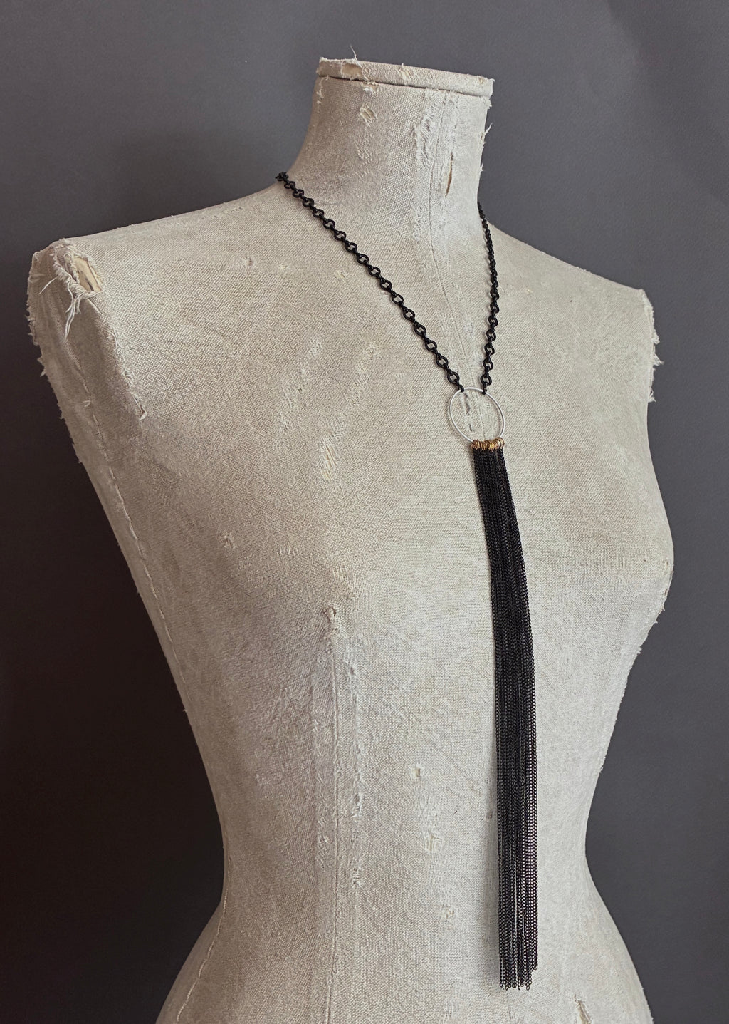 Collar Y Cascada Medium Negro/Negro