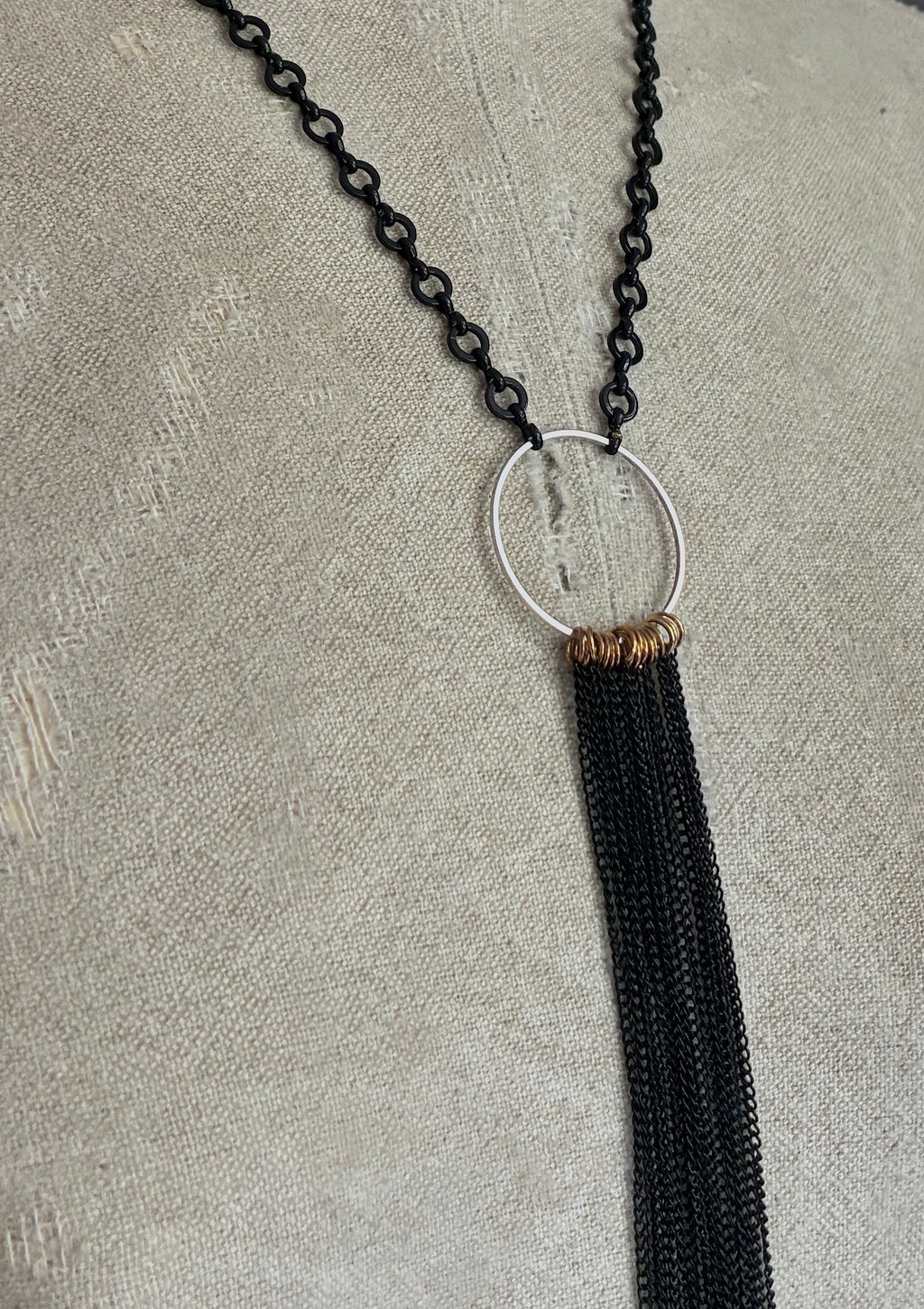 Collar Y Cascada Medium Negro/Negro