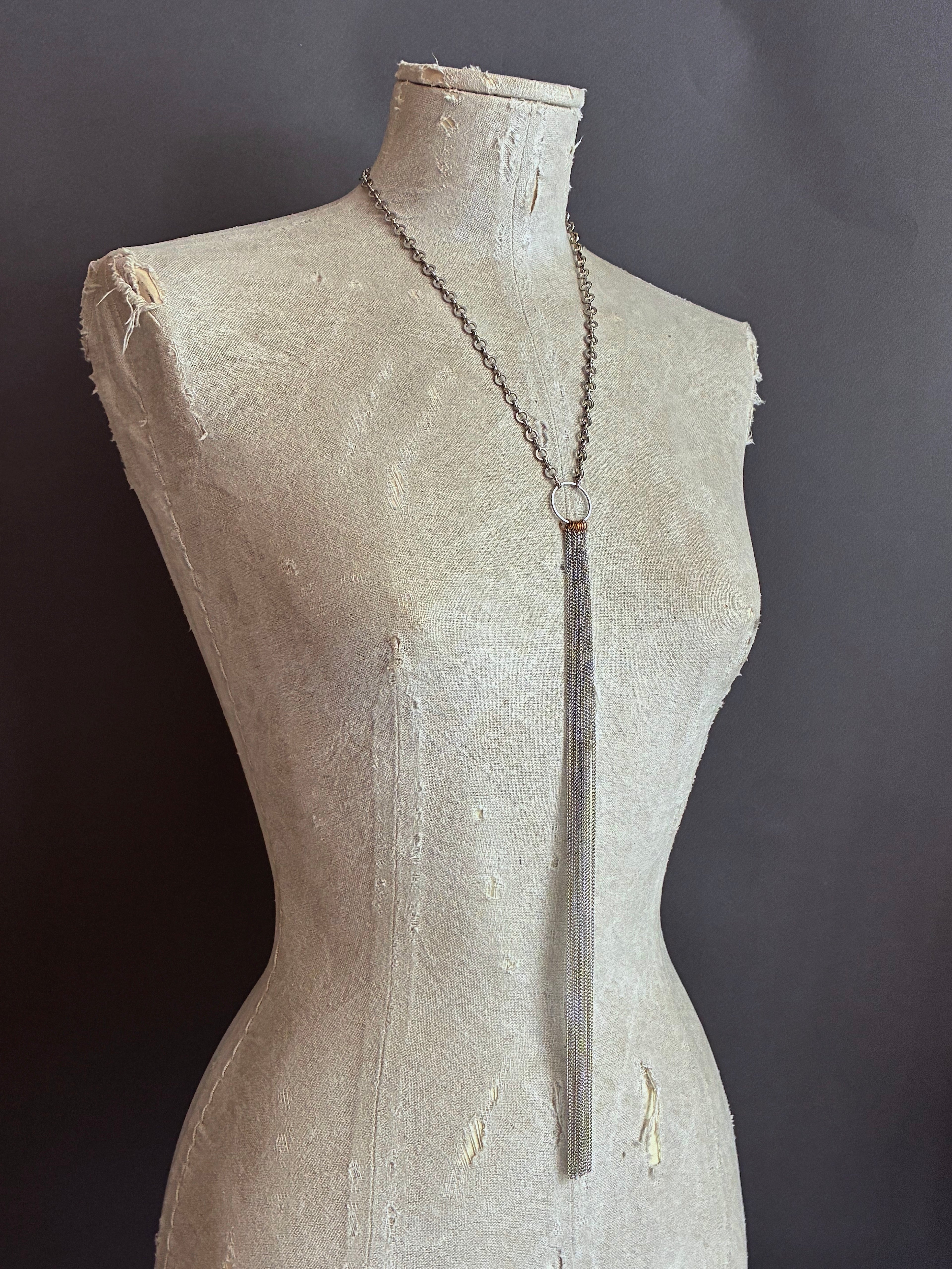 Collar Y Cascada Small Plateado/Plateado