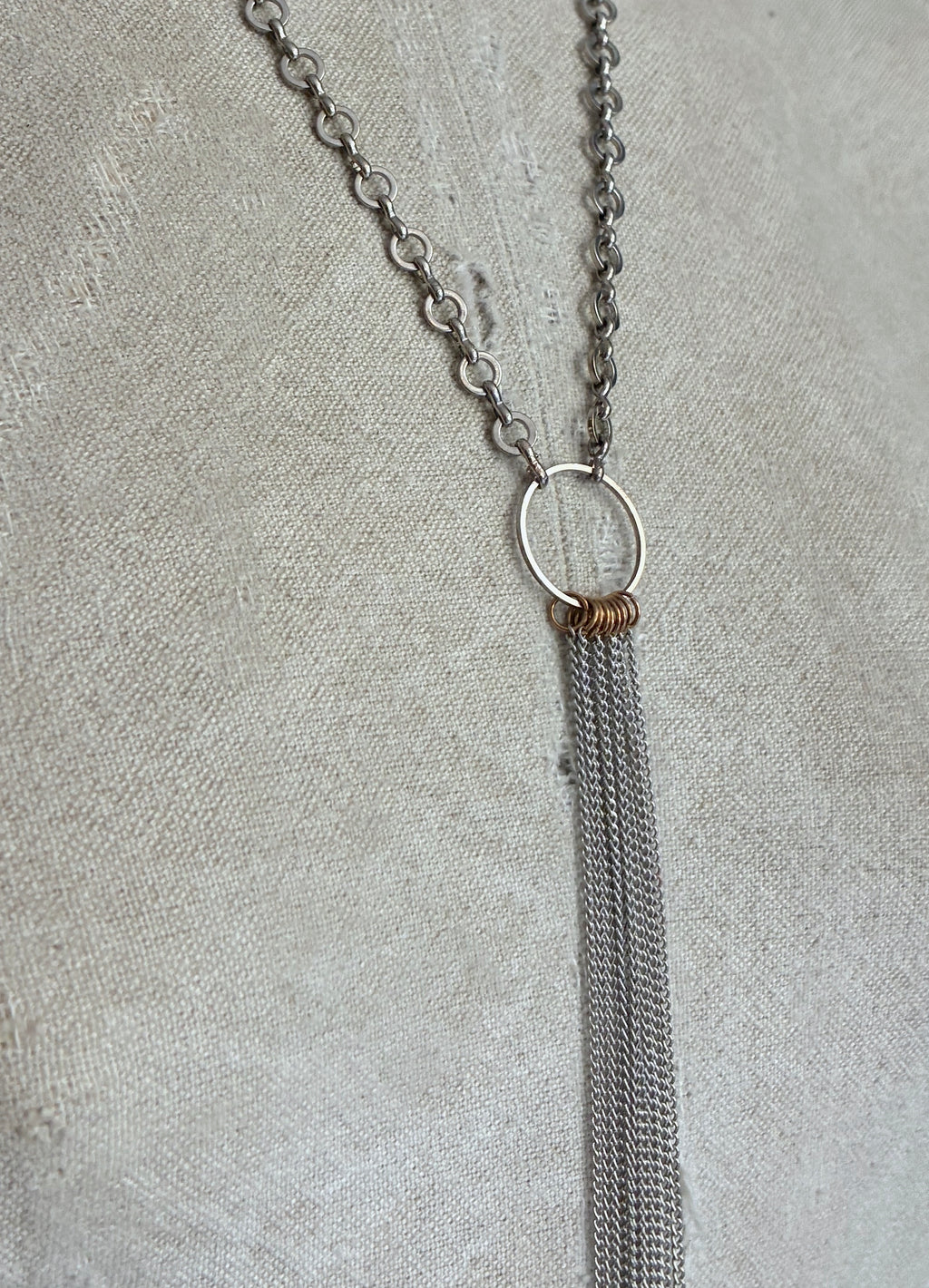 Collar Y Cascada Small Plateado/Plateado