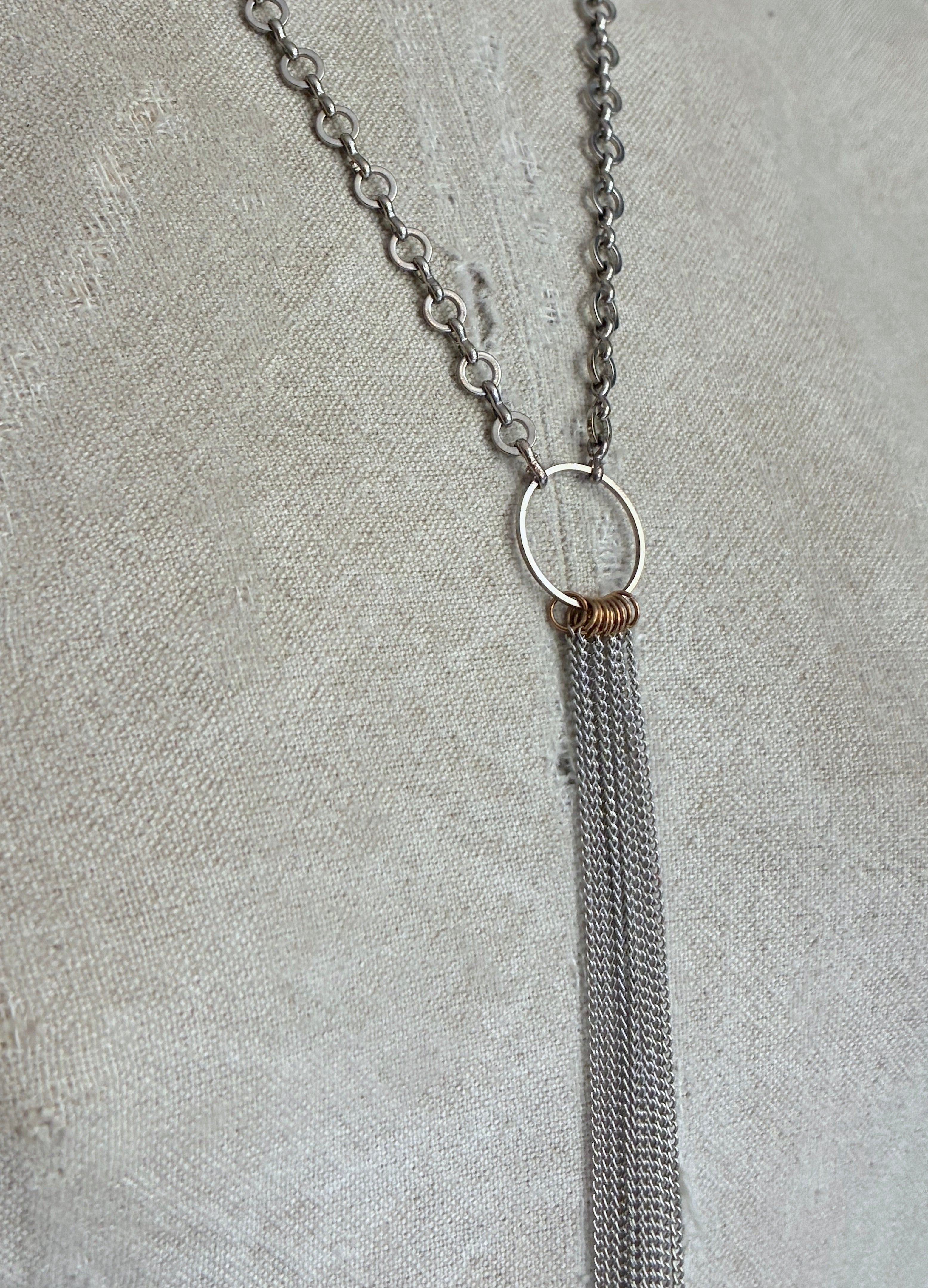 Collar Y Cascada Small Plateado/Plateado