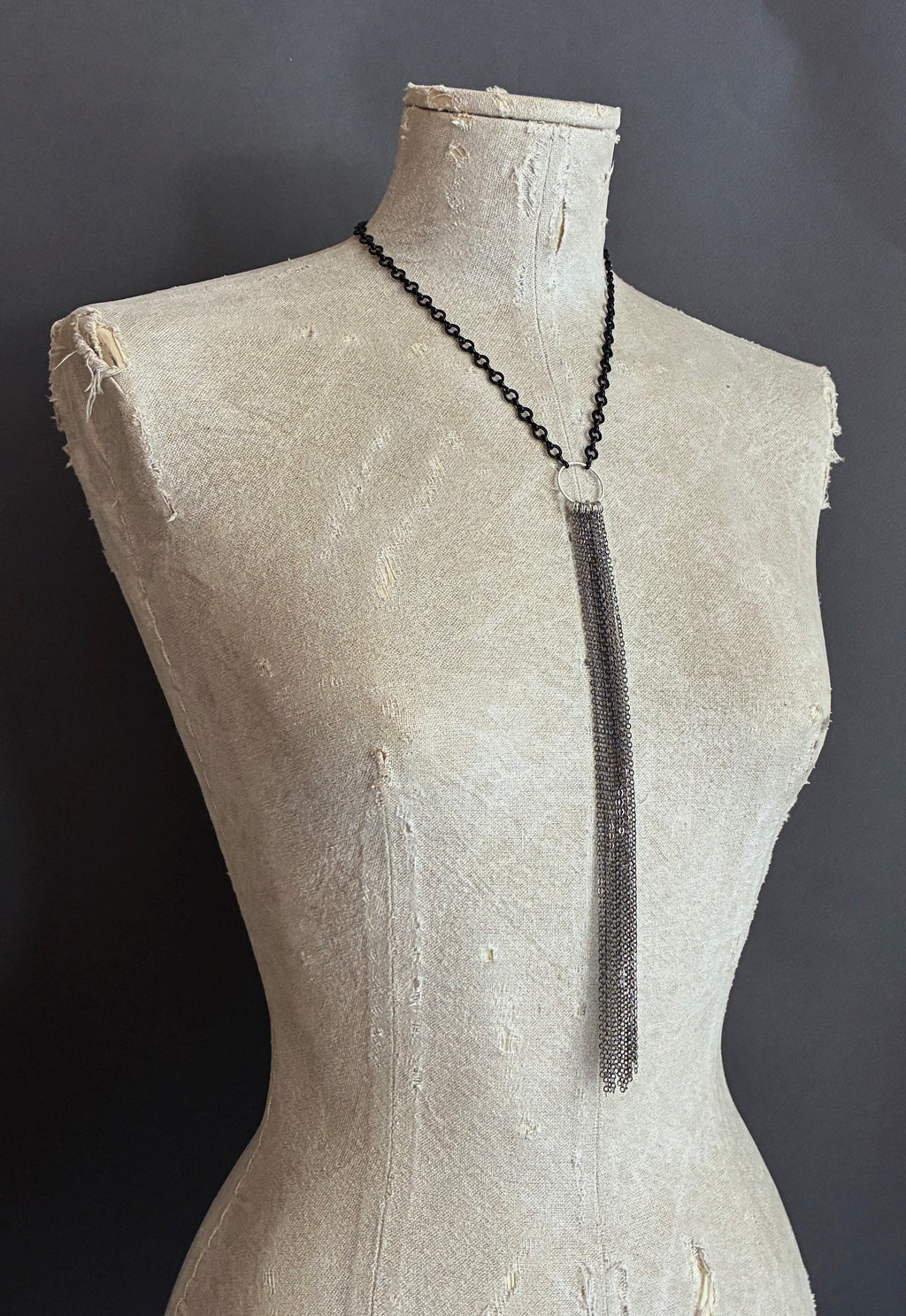 Collar Y Cascada Small Negro/Rutenio