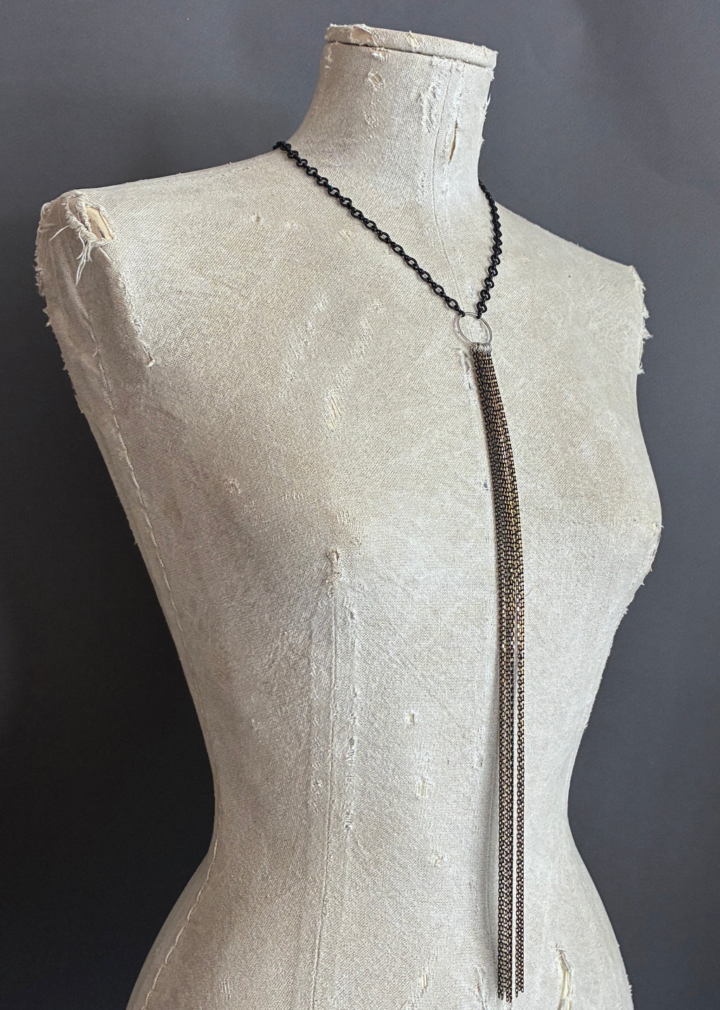 Collar Y Cascada Small Negro/Negro