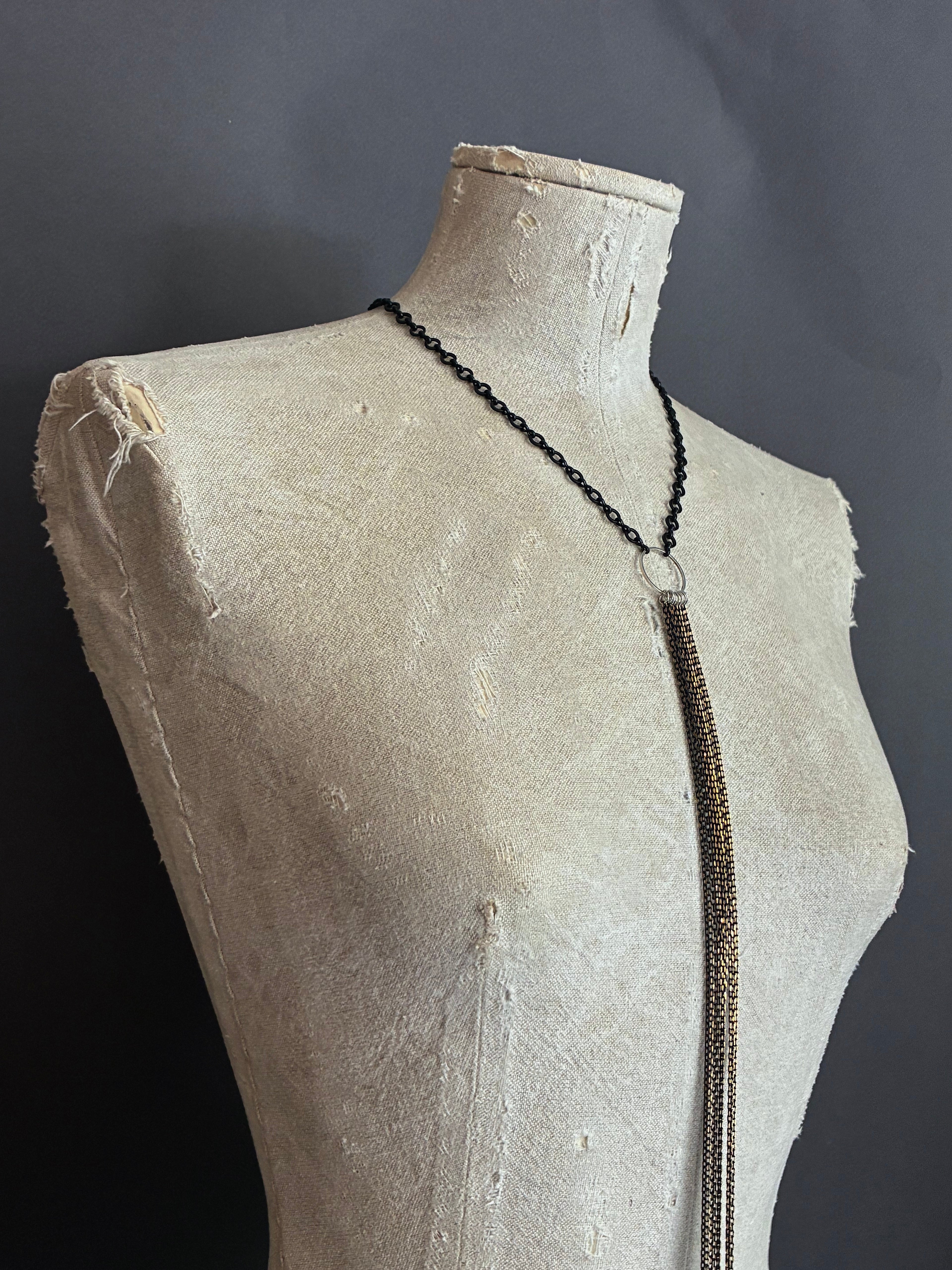 Collar Y Cascada Small Negro/Negro