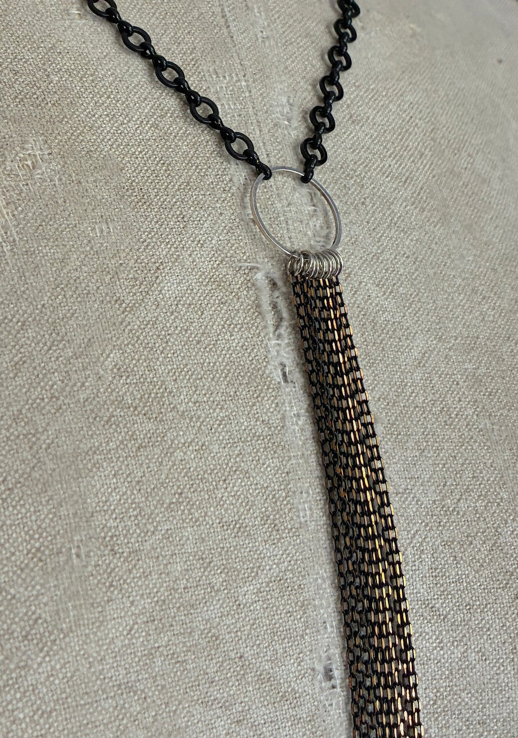 Collar Y Cascada Small Negro/Negro