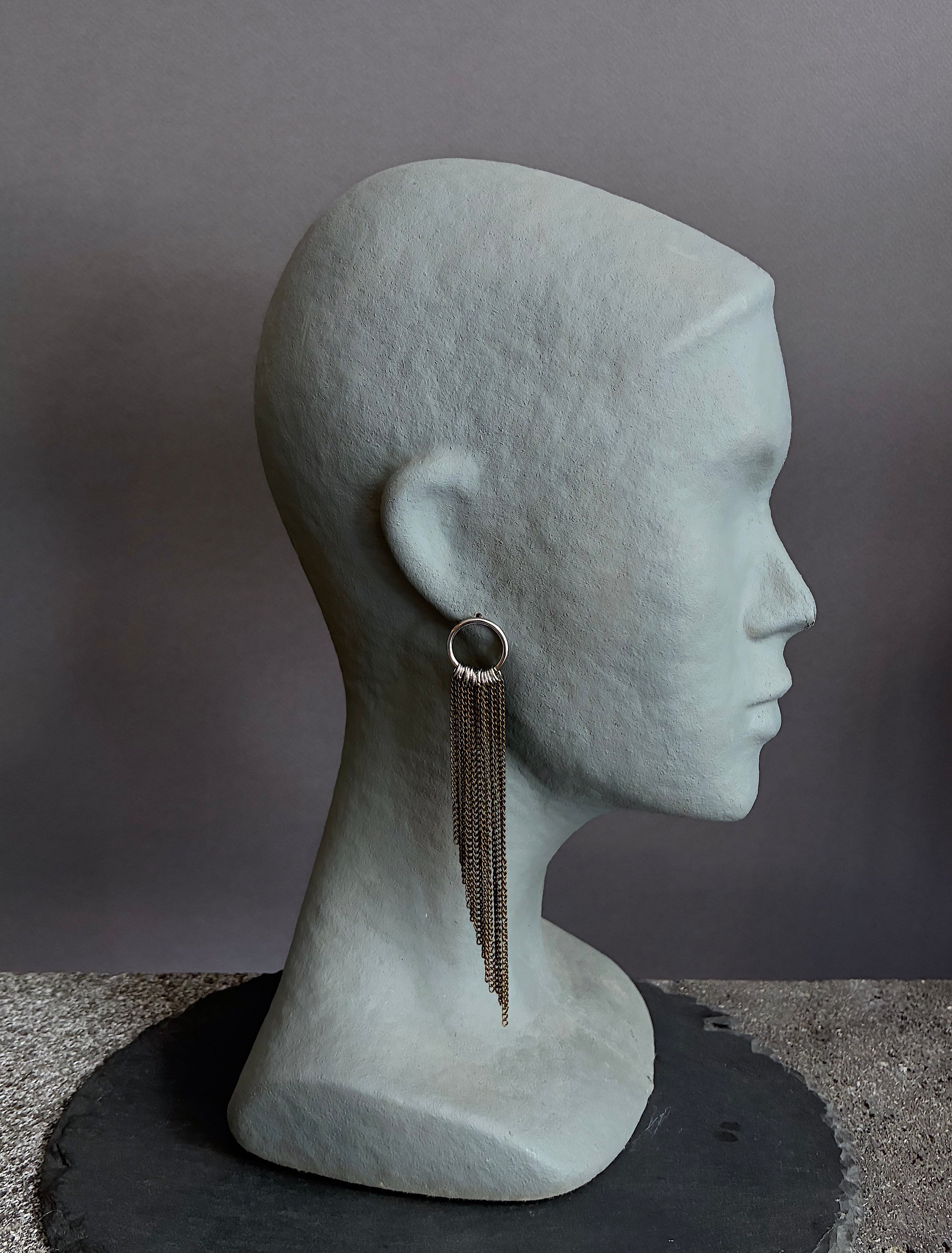 Pendientes Alas L Plateados/latón envejecido.