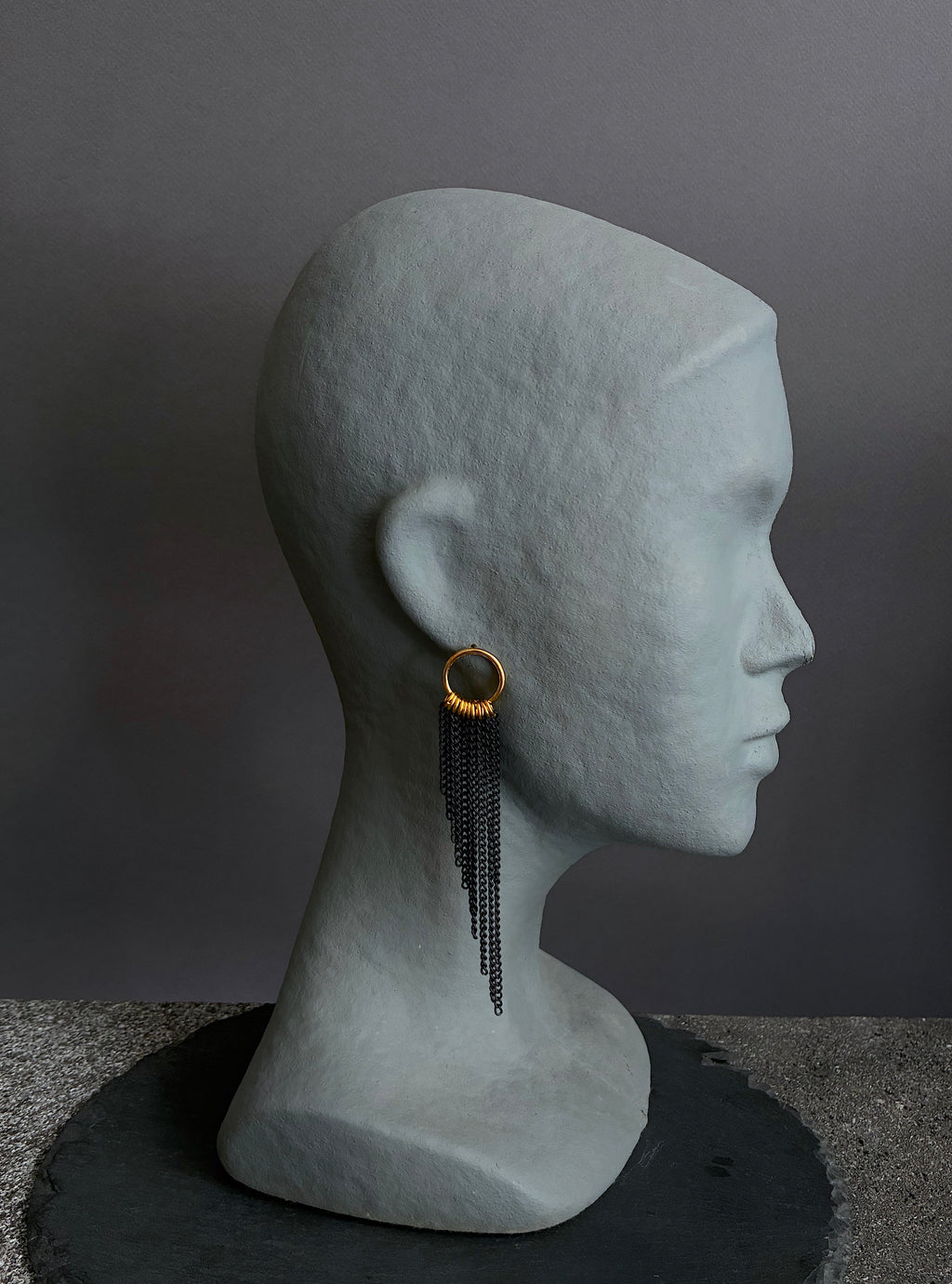 Pendientes Alas L dorados/negro