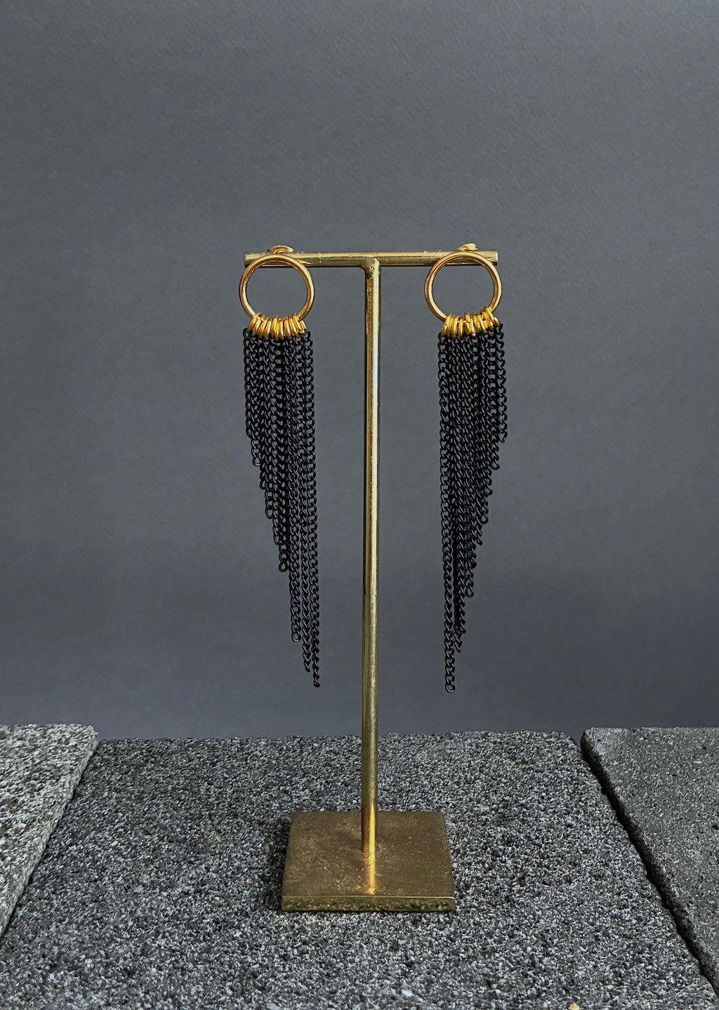 Pendientes Alas L dorados/negro