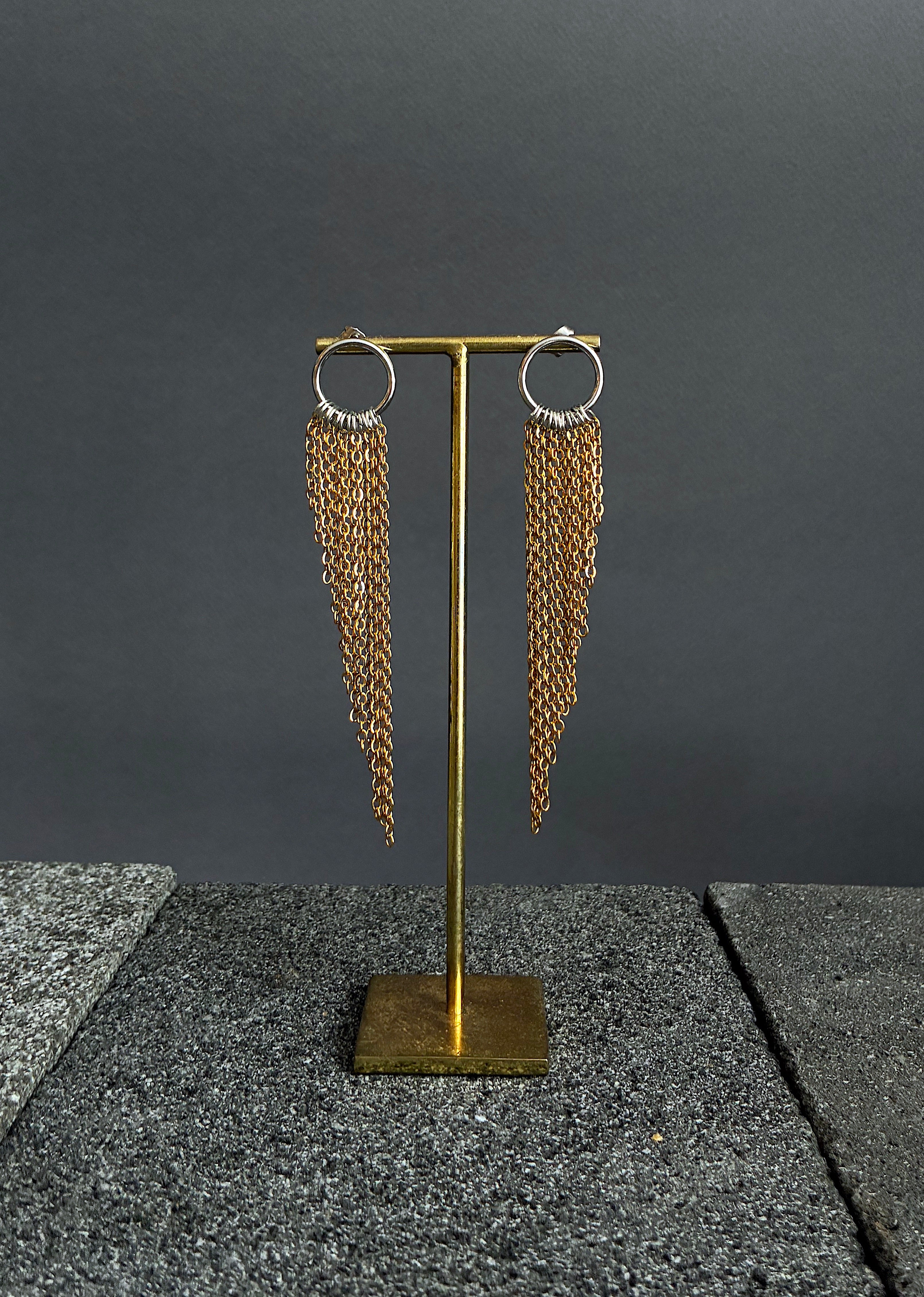 Pendientes Alas L plateados/dorado